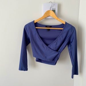 Cropped navy blue top Forever 21
